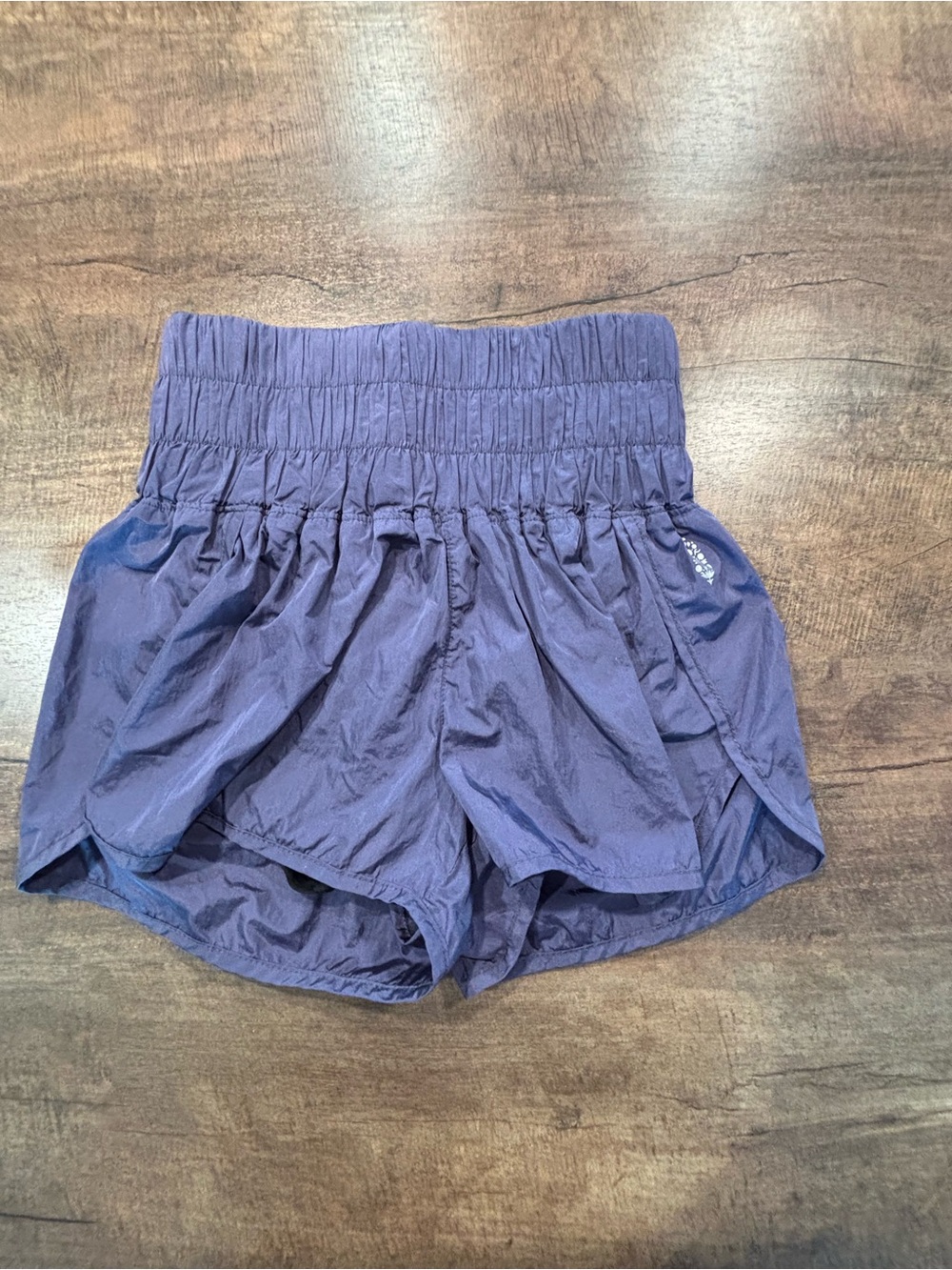 Free People Lavender Smocked-Waist Athletic Shorts